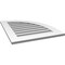 Ekena Millwork Quarter Round Top Right Surface Mount PVC Gable Vent w/ 3-1/2"W x 1"P Standard Frame, 24"W x 30"H GVPQR24X3001SF - alternate 5